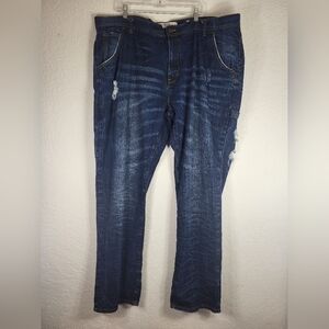 48/34 Jeanius Akademiks Distressed Blue Jeans